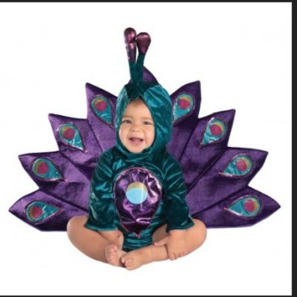 Peacock Baby Costume 6-12 Month - Halloween Animal Bird Costume Party Photos - Picture 7 of 16